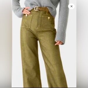 Olive Green NWOT wide leg stretchy jeans